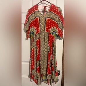 Band of Gypsies Red XL printed dress - pre-owned - elastic waist with back tie